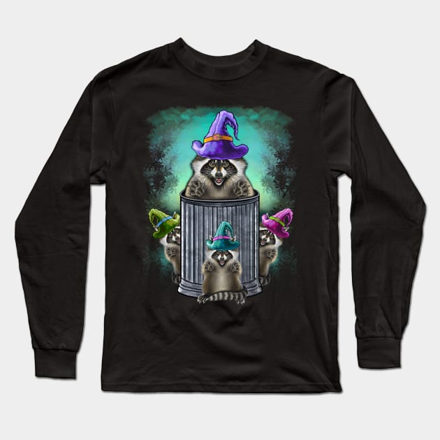 Trick or trash cute raccoons family Halloween Long Sleeve T-Shirt by Artardishop